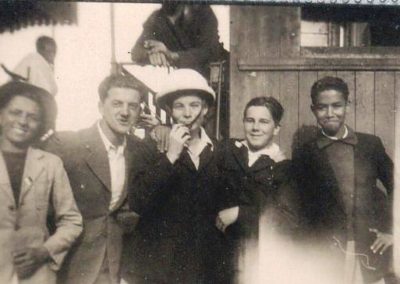 Départ en vacances Norbert Legros, Frédo Aurivel, Alphonse Thomas, 1948-49